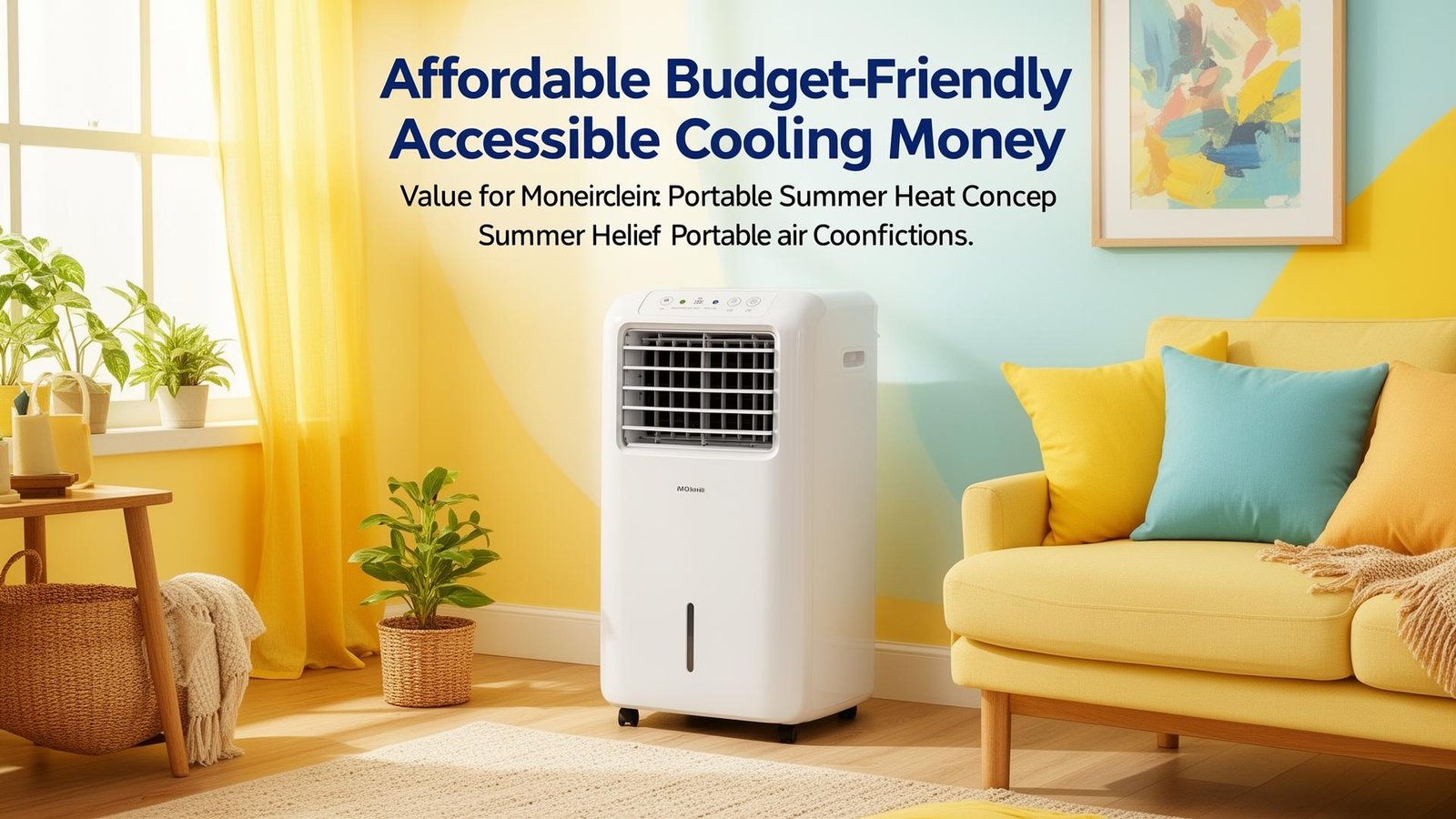 Betaalbare mobiele airco in gezellige woonkamer